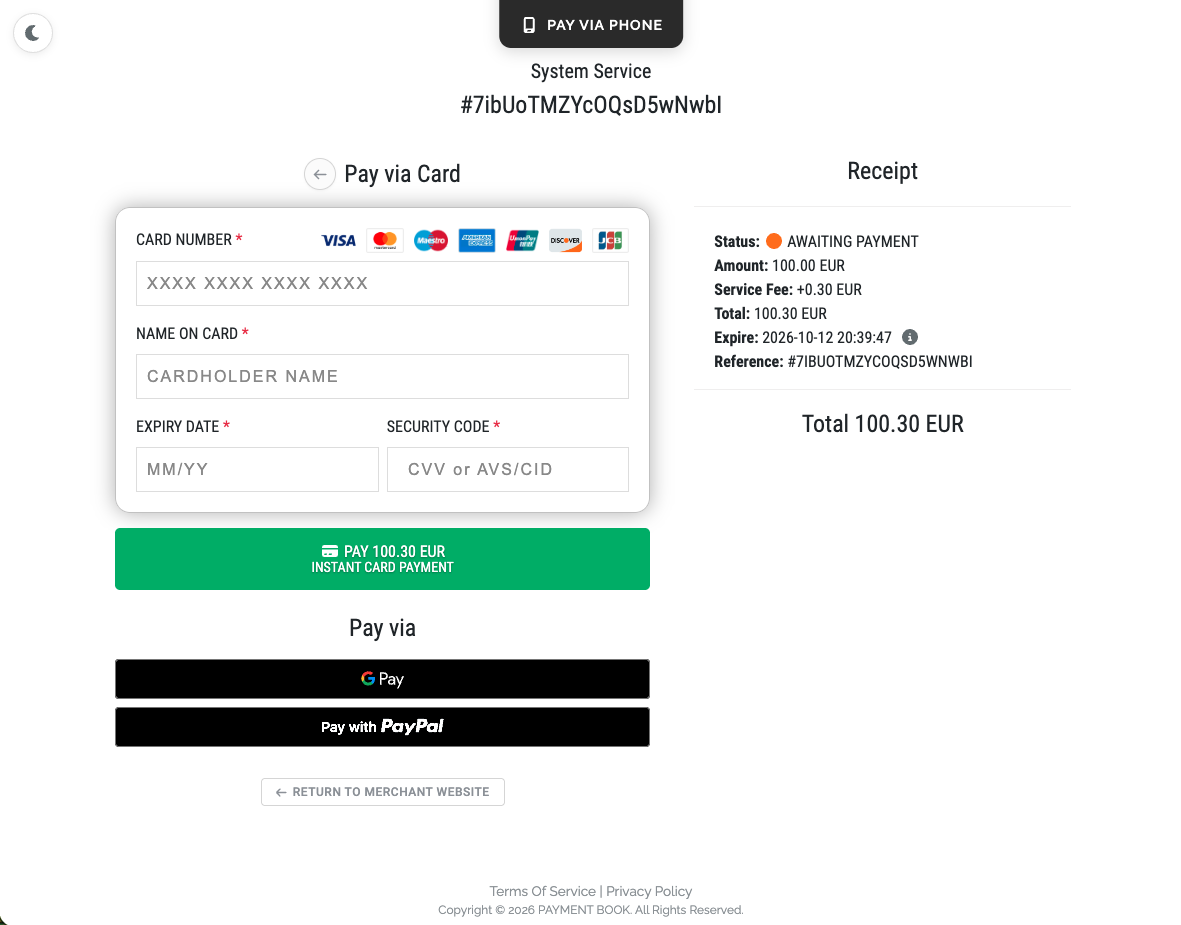 Payment Page - Light Theme 3